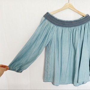 Denim Gap off-the-shoulder blouse